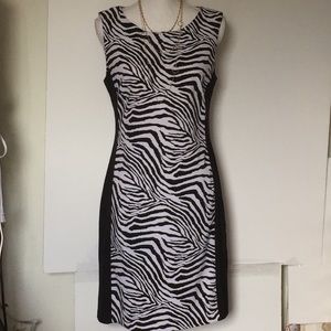 Animal Print Connected Dress Black & White Sz 10